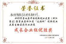 創新創業大賽浙江賽區優勝獎